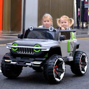 Large super jeep 4×4 4 wheel drive buggy toddler to kids ride on grey