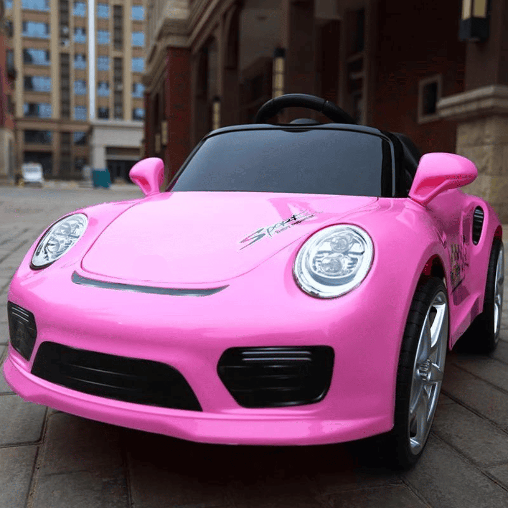Kids porsche styled 12v ride on car pink