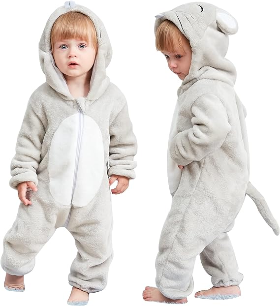 Grey mouse baby romper 3-18 months