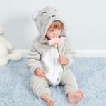 Grey mouse baby romper 3-18 months