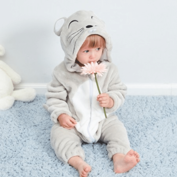 Grey mouse baby romper 3-18 months