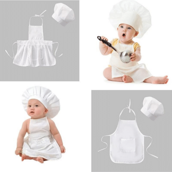 Infant chef apron and hat set