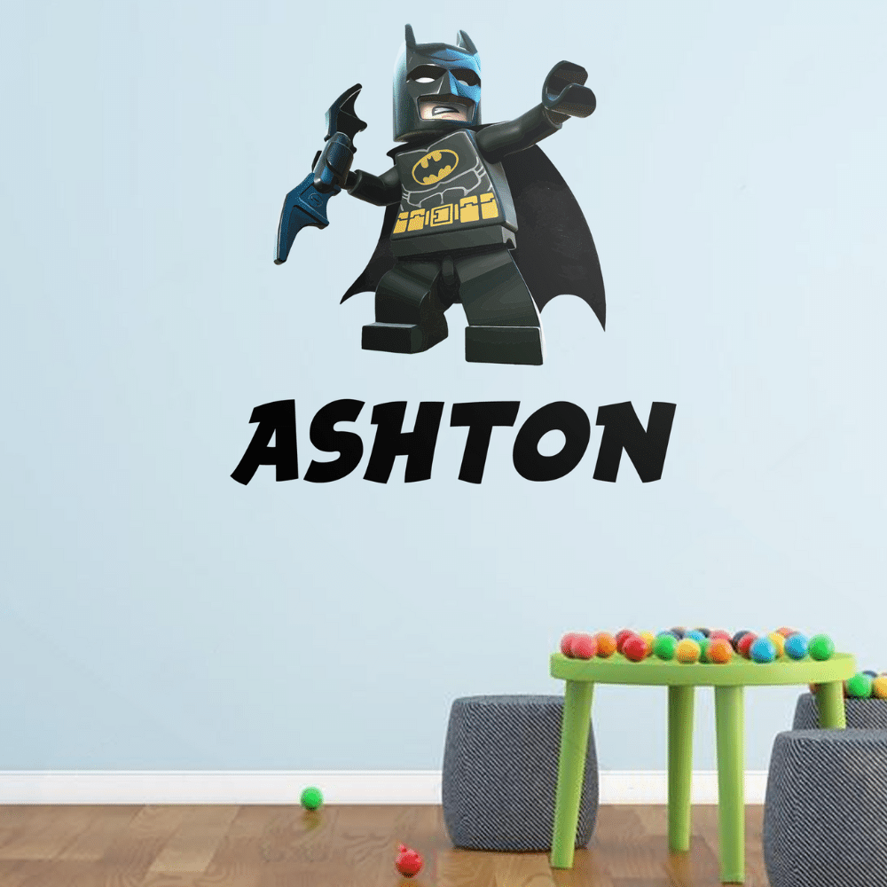 Personalised Vinyl Lego Batman Wall Decal Sticker Outside Play