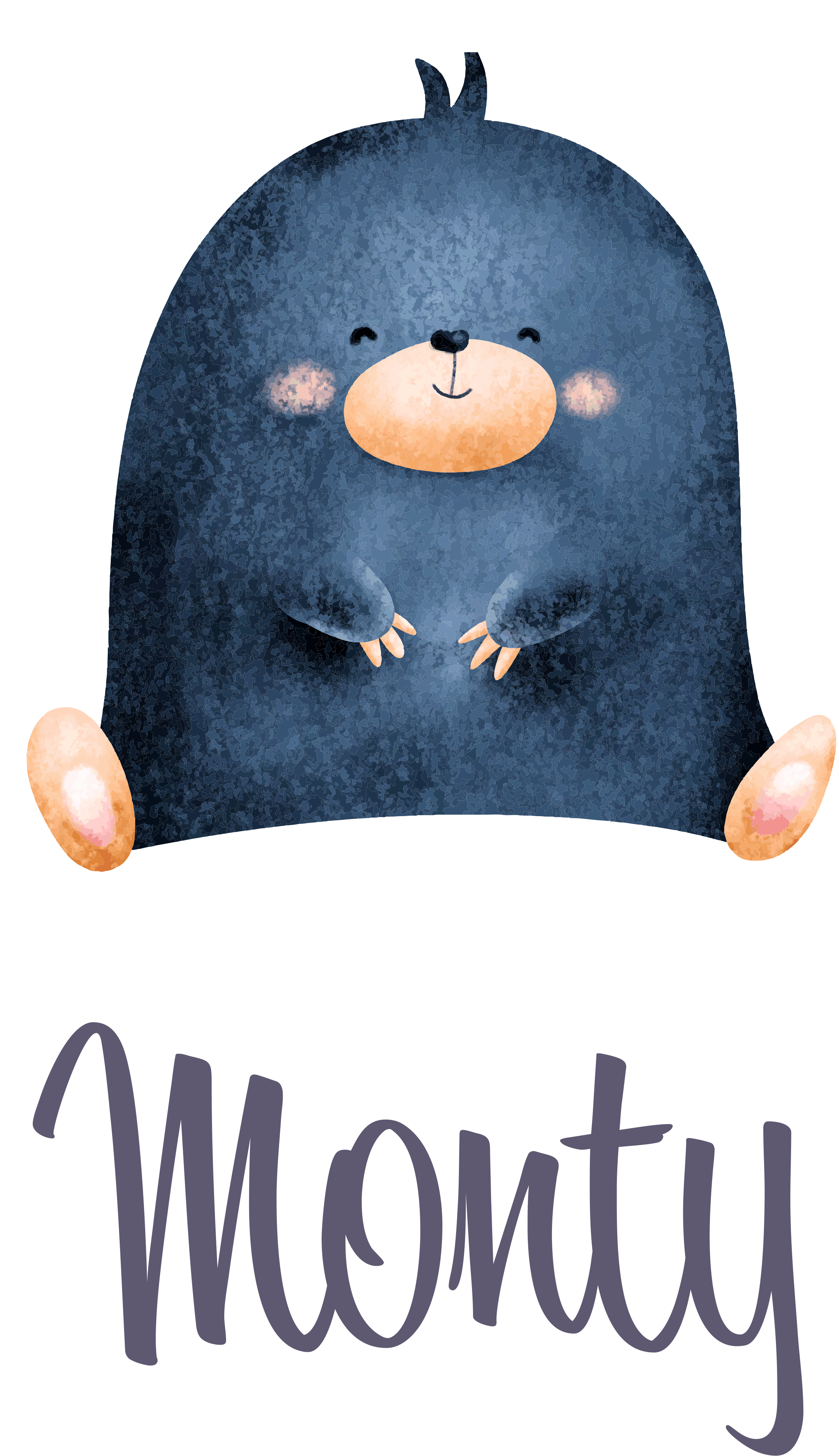 Personalised Vinyl Baby Mole Wall Decal Sticker - Outside Play