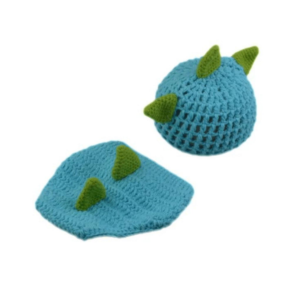 Crochet blue and green dino dress up outfit