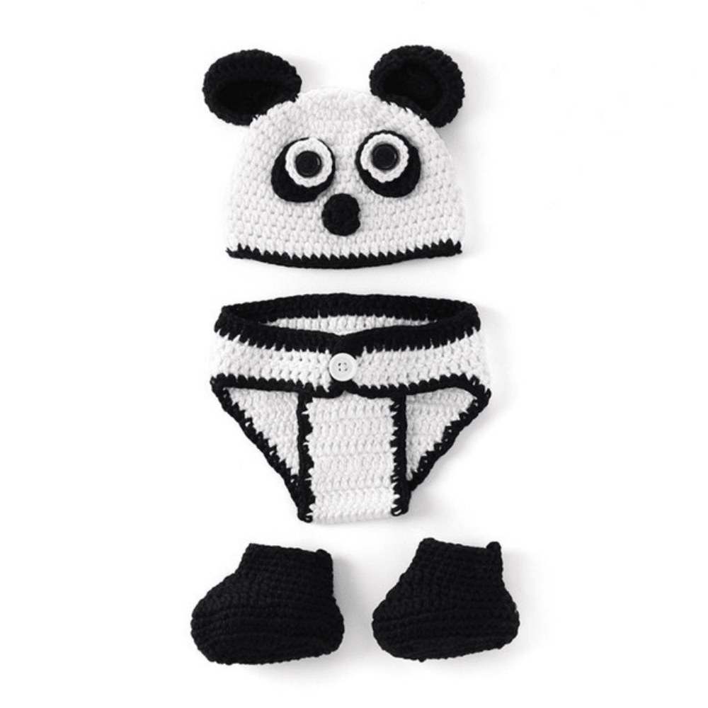Crochet panda dress up outfit