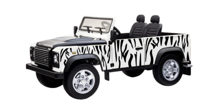 Zebra Safari White Defender Ride On Car