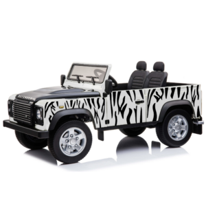 Kids zebra safari land rover 24v 4wd version 2 - pink zebra stipes