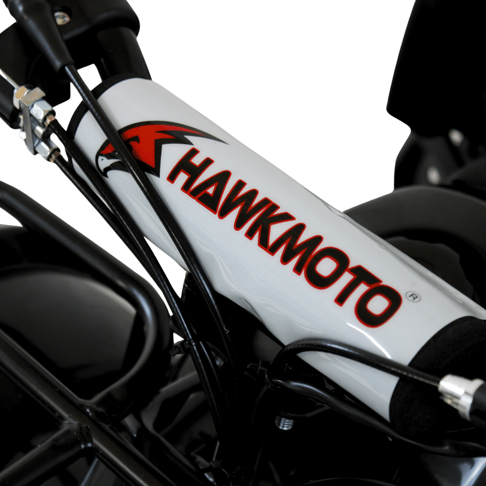 White hawkmoto frm-49r 50cc mini kids quad bike assembled