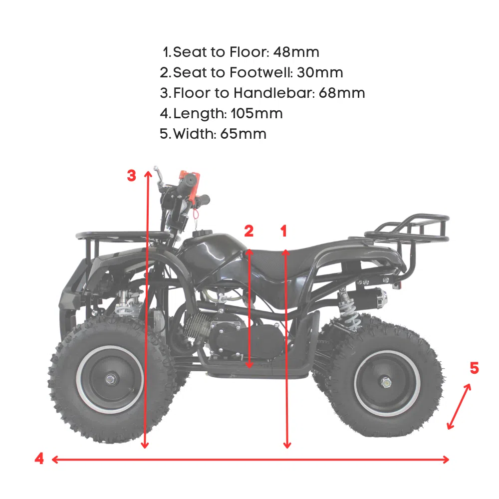 White hawkmoto sx-49r avenger 50cc mini kids quad bike assembled