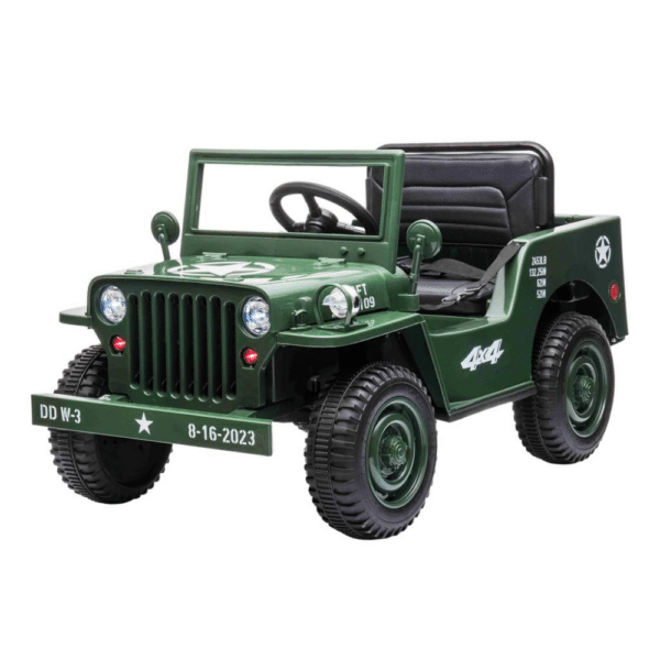 Willis army jeep single seater army green -12v 4 wheel drive 4x4