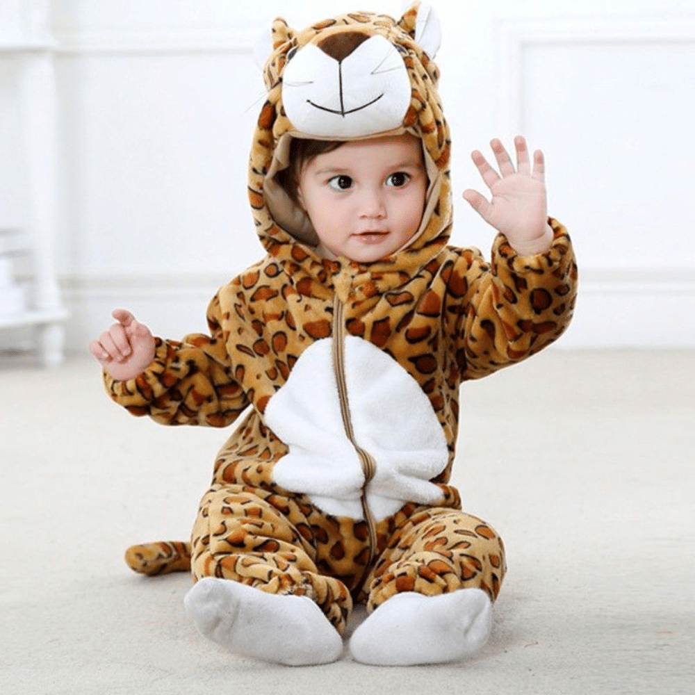 Leopard baby romper 3-18 months