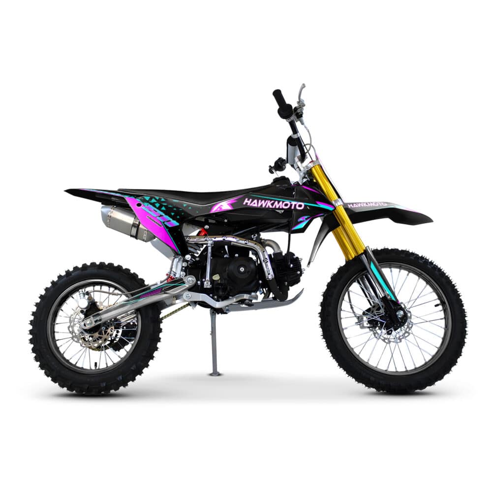 Hawkmoto pit bike - 70 90 110 125cc - semi automatic - 14/12 wheels - vapor ray