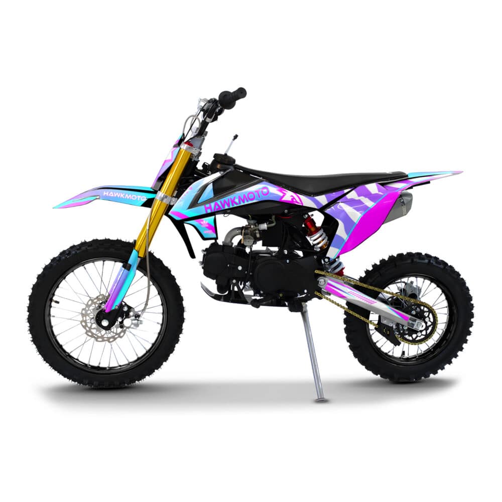 Hawkmoto krm kids pit bike | 70cc | 90cc | 110cc | 125cc geared or automatic- Neon tiger