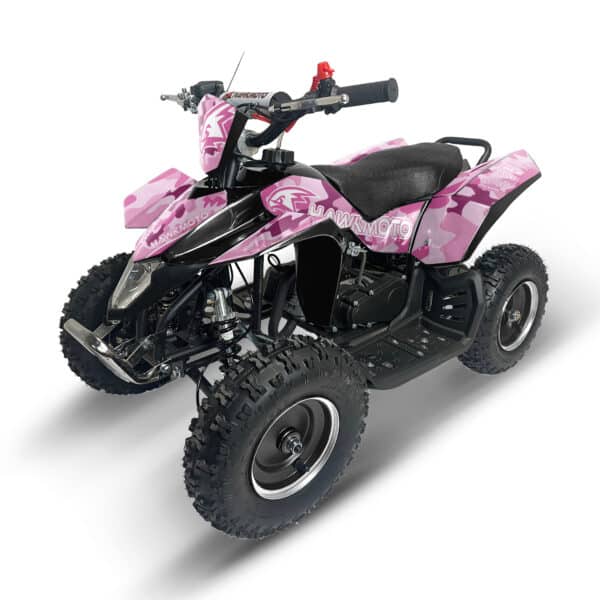 Hawkmoto sx-49r avenger v2 50cc mini kids quad bike assembled - pink camo