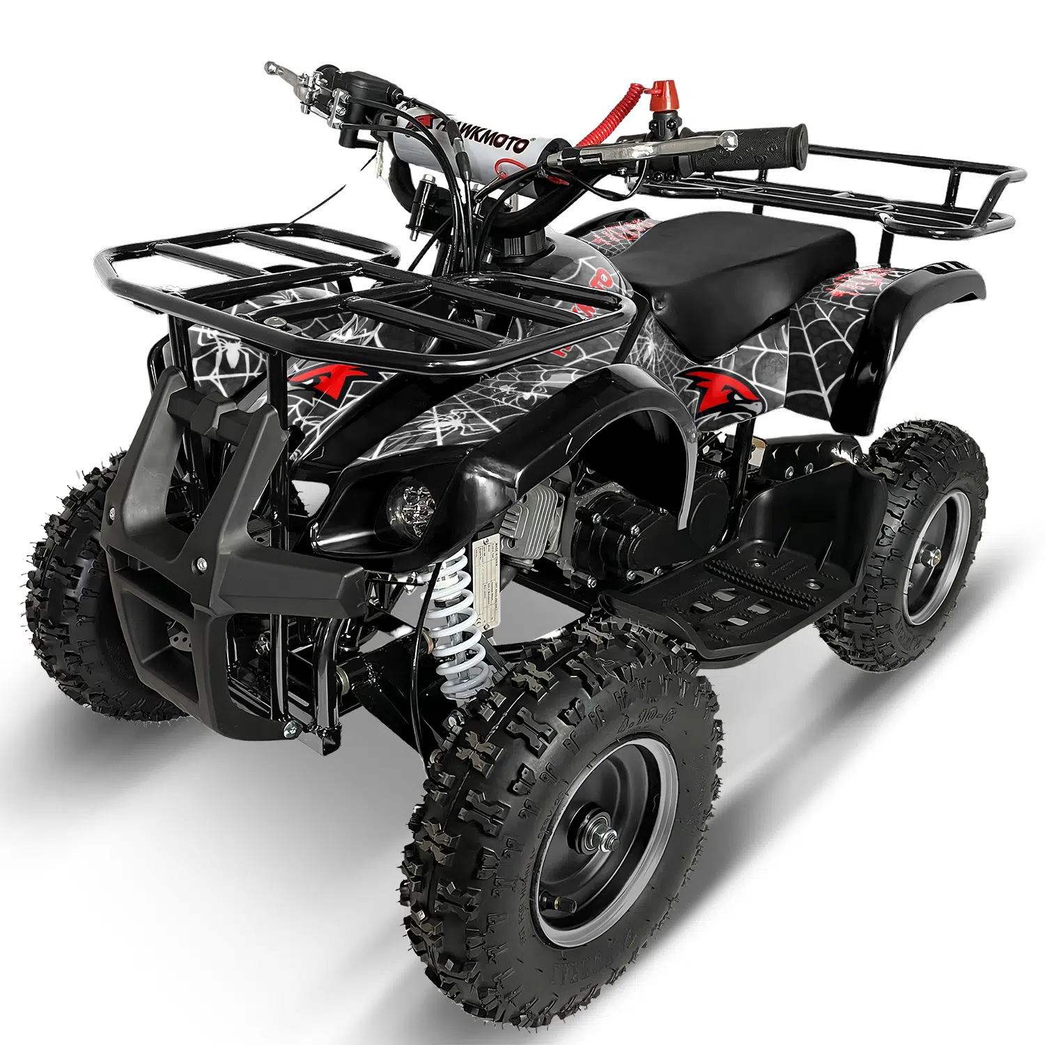 Black hawkmoto frm-49r v2 50cc mini kids quad bike assembled - venom