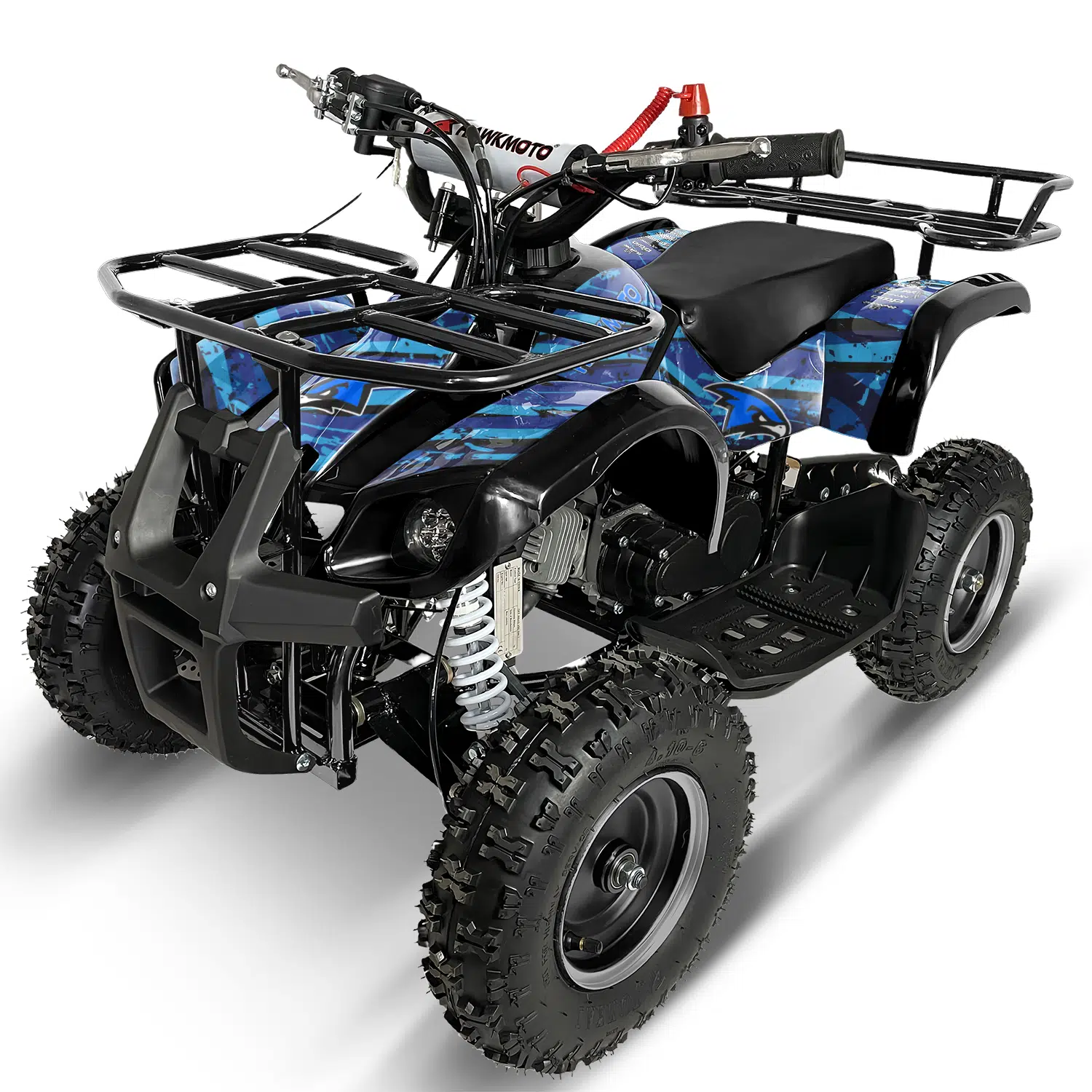 Black hawkmoto frm-49r v2 50cc mini kids quad bike assembled - abyss