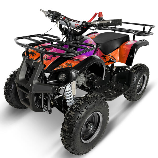 Black hawkmoto frm-49r v2 50cc mini kids quad bike assembled - sunset