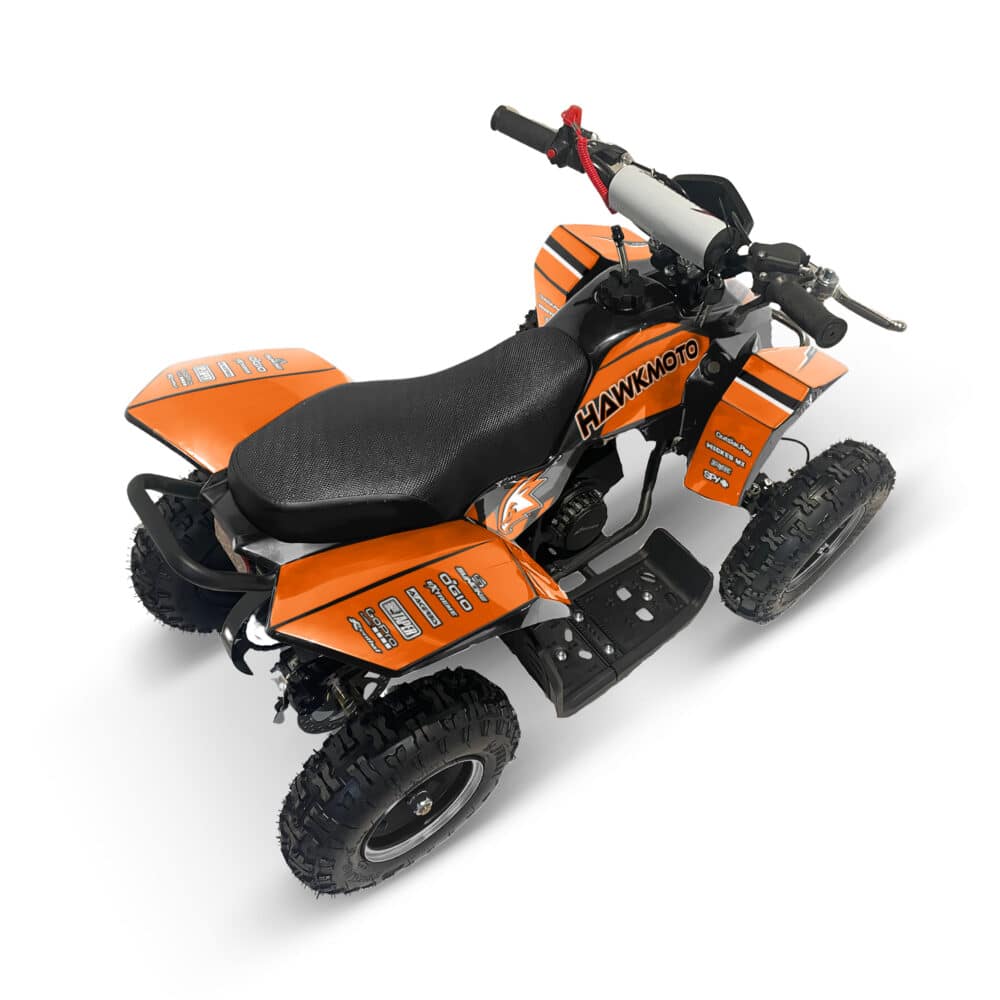 Hawkmoto sx-49r avenger v2 50cc mini kids quad bike assembled - orange crush