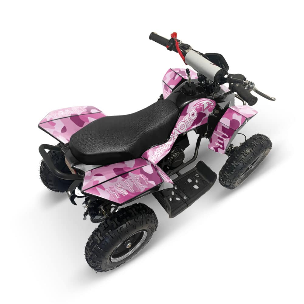 Hawkmoto sx-49r avenger v2 50cc mini kids quad bike assembled - pink camo