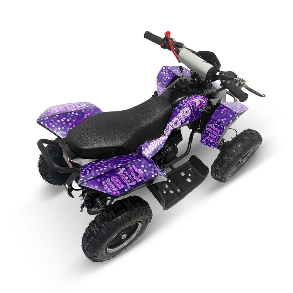 Hawkmoto sx-49r avenger v2 50cc mini kids quad bike assembled - purple disco