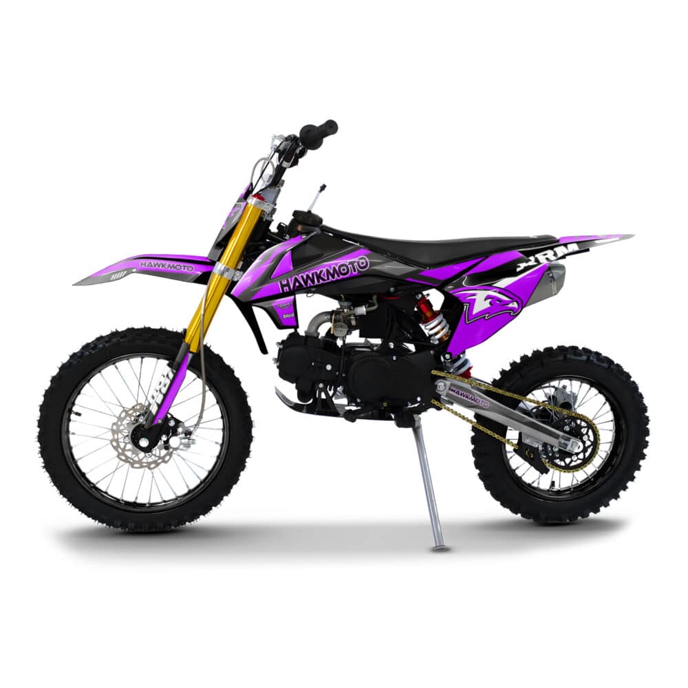 Hawkmoto krm kids pit bike | 70cc | 90cc | 110cc | 125cc geared or automatic - purple haze