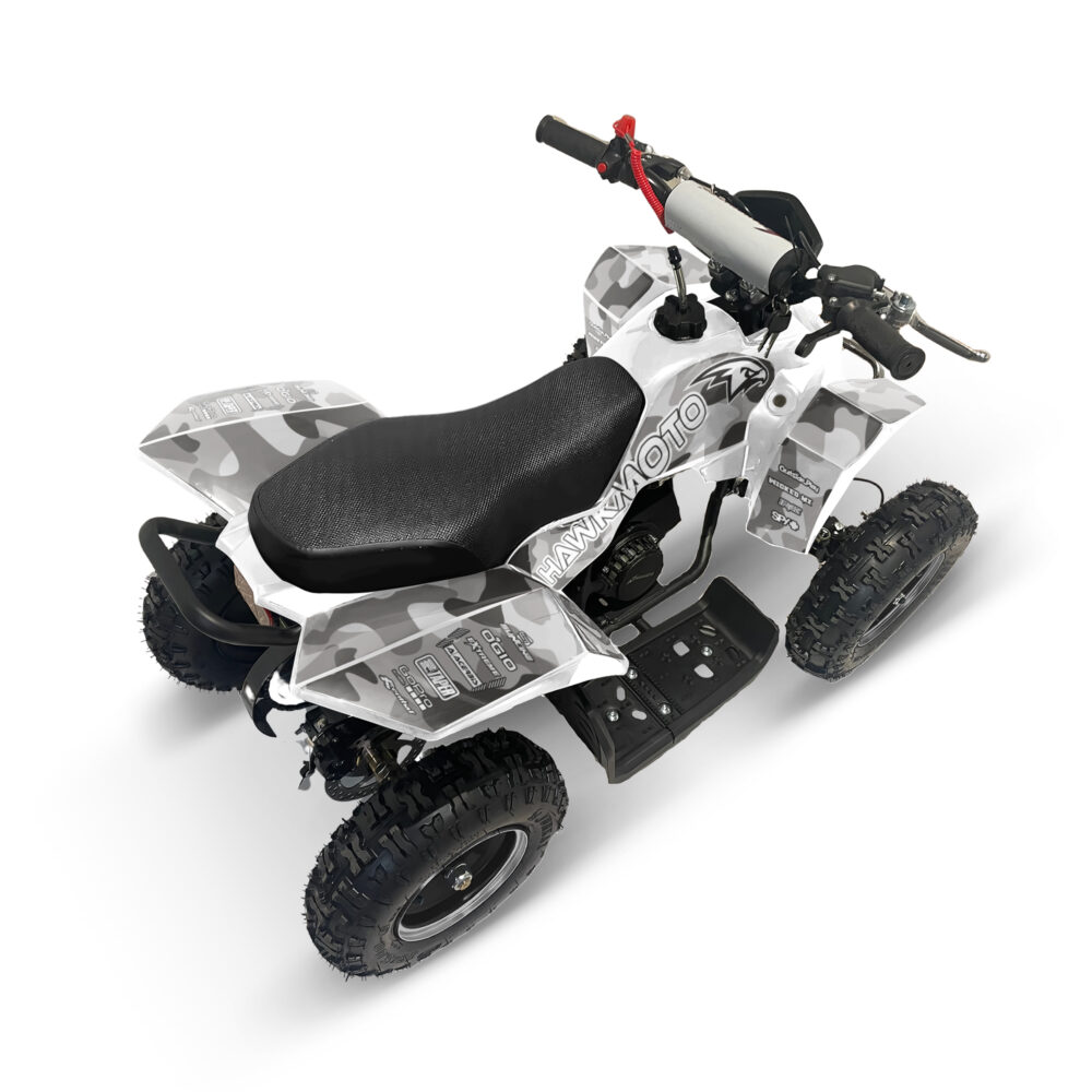 Hawkmoto sx-49r avenger v2 50cc mini kids quad bike white assembled - stealth