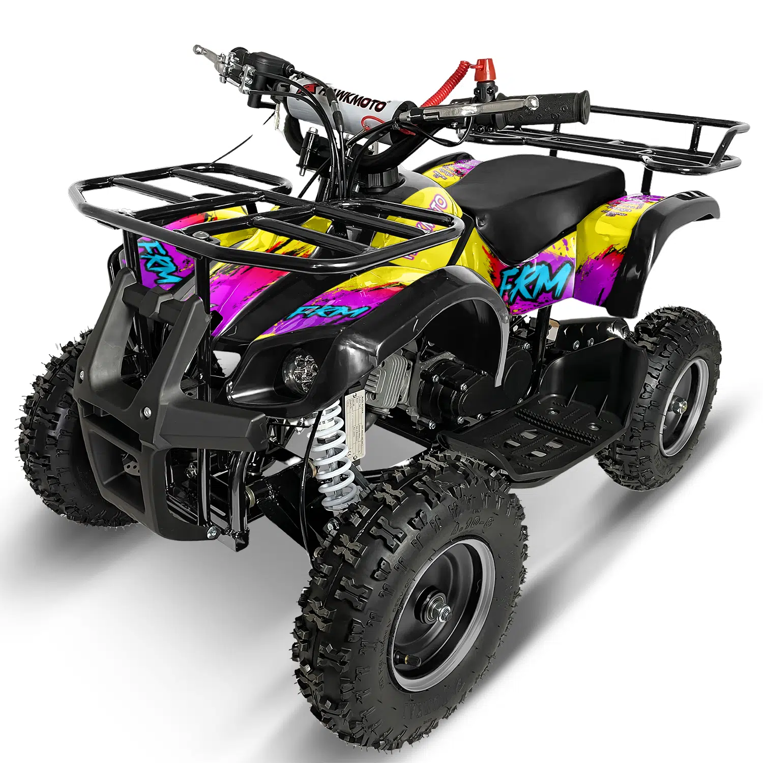 Black hawkmoto frm-49r v2 50cc mini kids quad bike assembled - chouchou