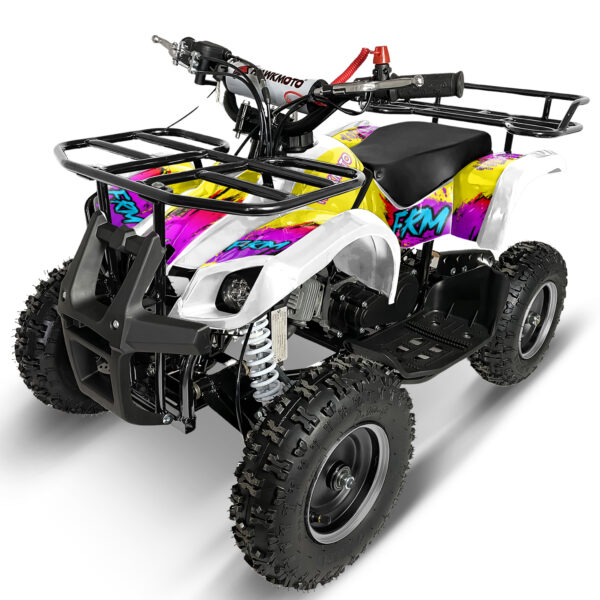 White hawkmoto frm-49r v2 50cc mini kids quad bike assembled - chouchou