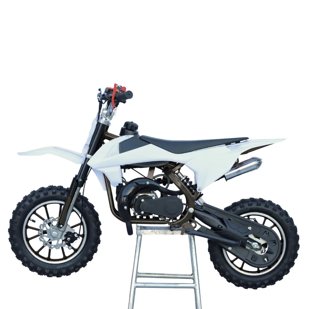 Hawkmoto Mayhem V3 50cc Kids Mini Dirt Bike White – Spider 4 Hawkmoto mayhem v3 50cc kids mini dirt bike white