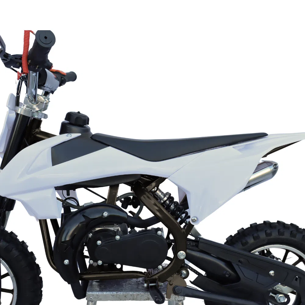Hawkmoto Mayhem V3 50cc Kids Mini Dirt Bike White – Spider 7 Hawkmoto mayhem v3 50cc kids mini dirt bike white