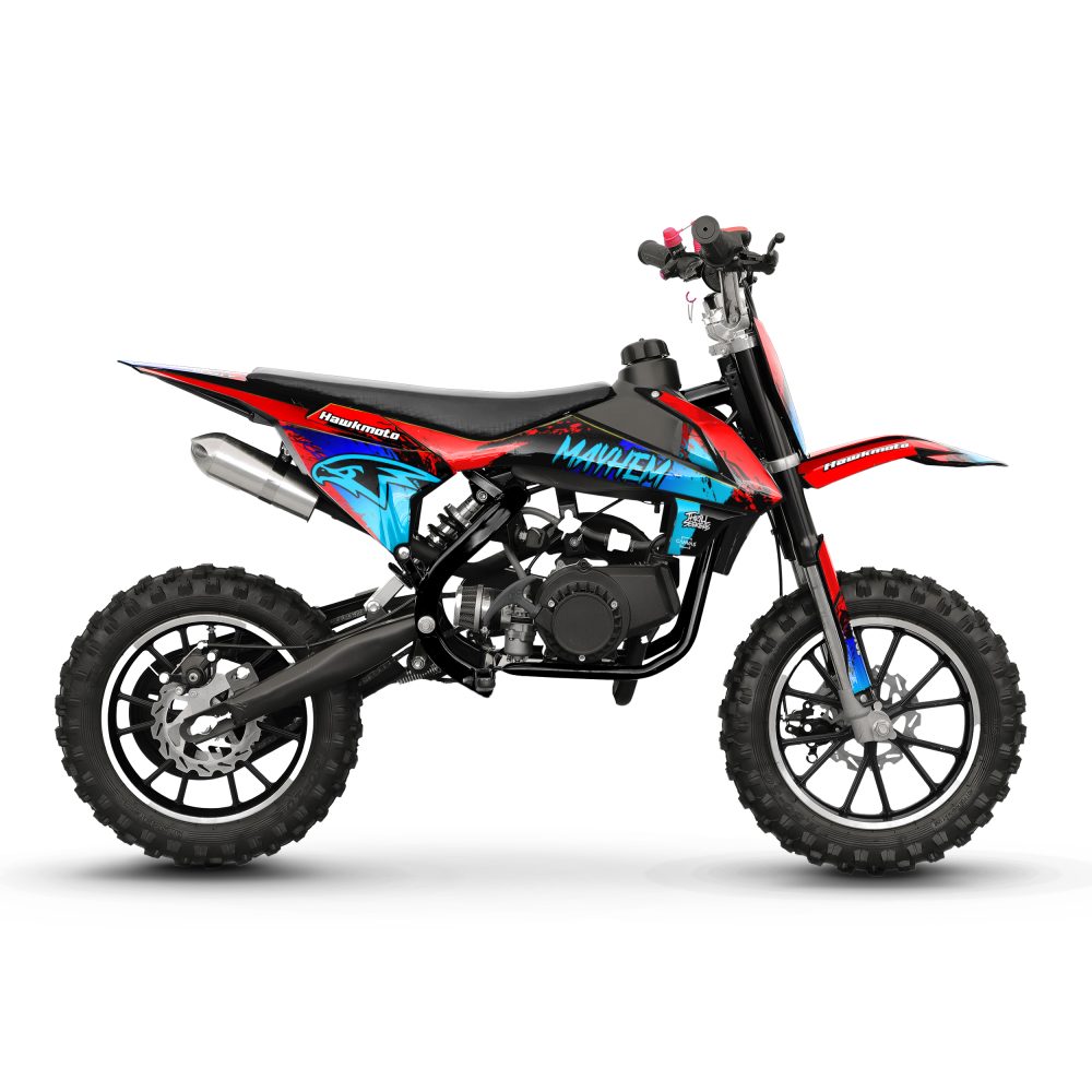 Hawkmoto mayhem v3 50cc kids mini dirt bike black - Amaterasu