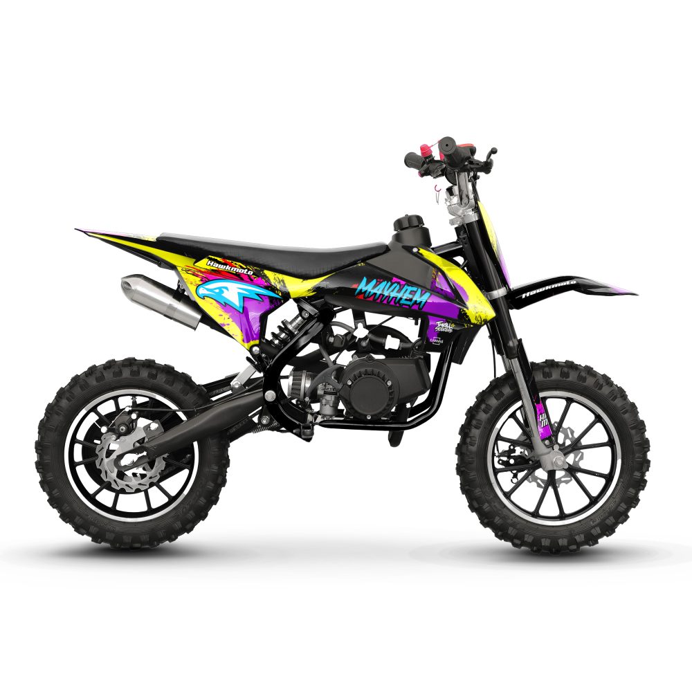 Hawkmoto mayhem v3 50cc kids mini dirt bike black – Chouchou