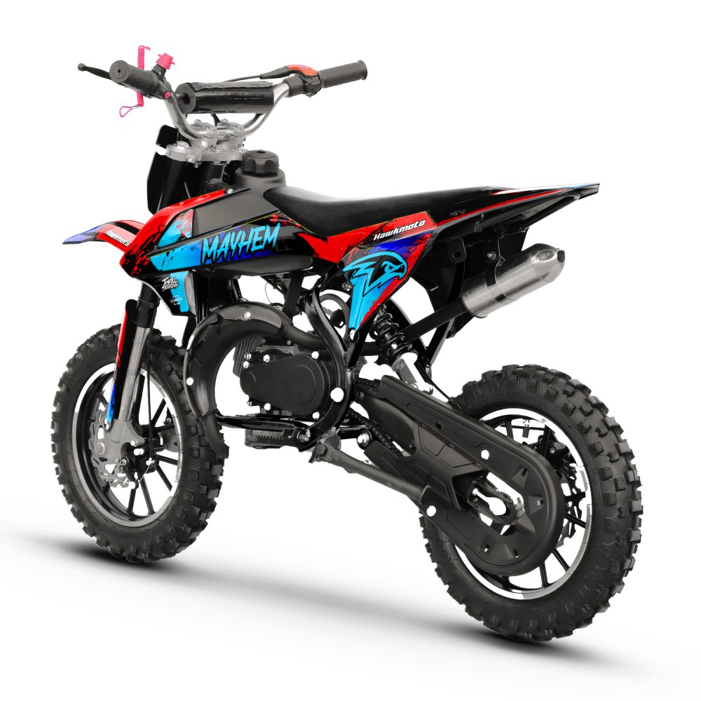 Hawkmoto mayhem v3 50cc kids mini dirt bike black - Amaterasu