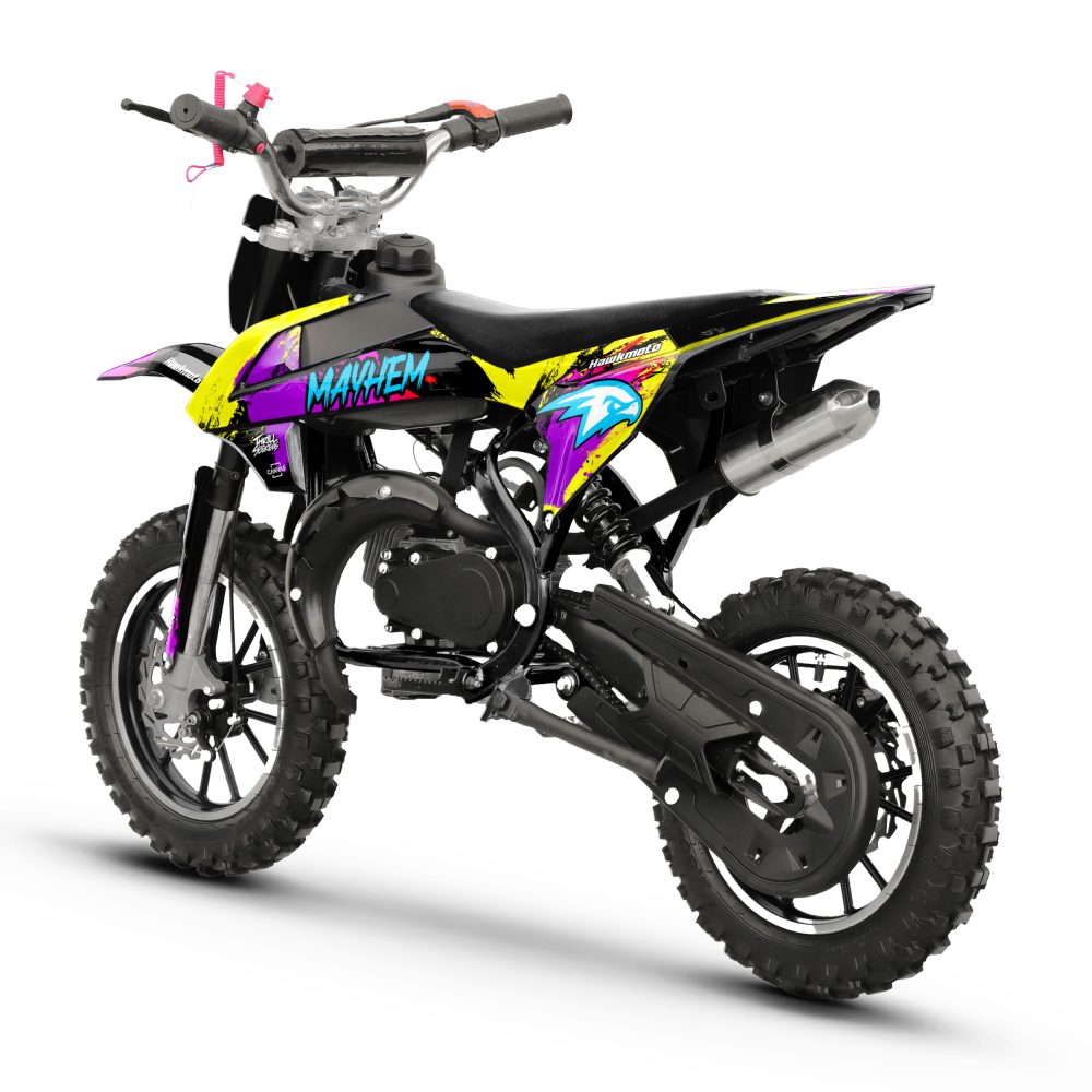 Hawkmoto mayhem v3 50cc kids mini dirt bike black – chouchou