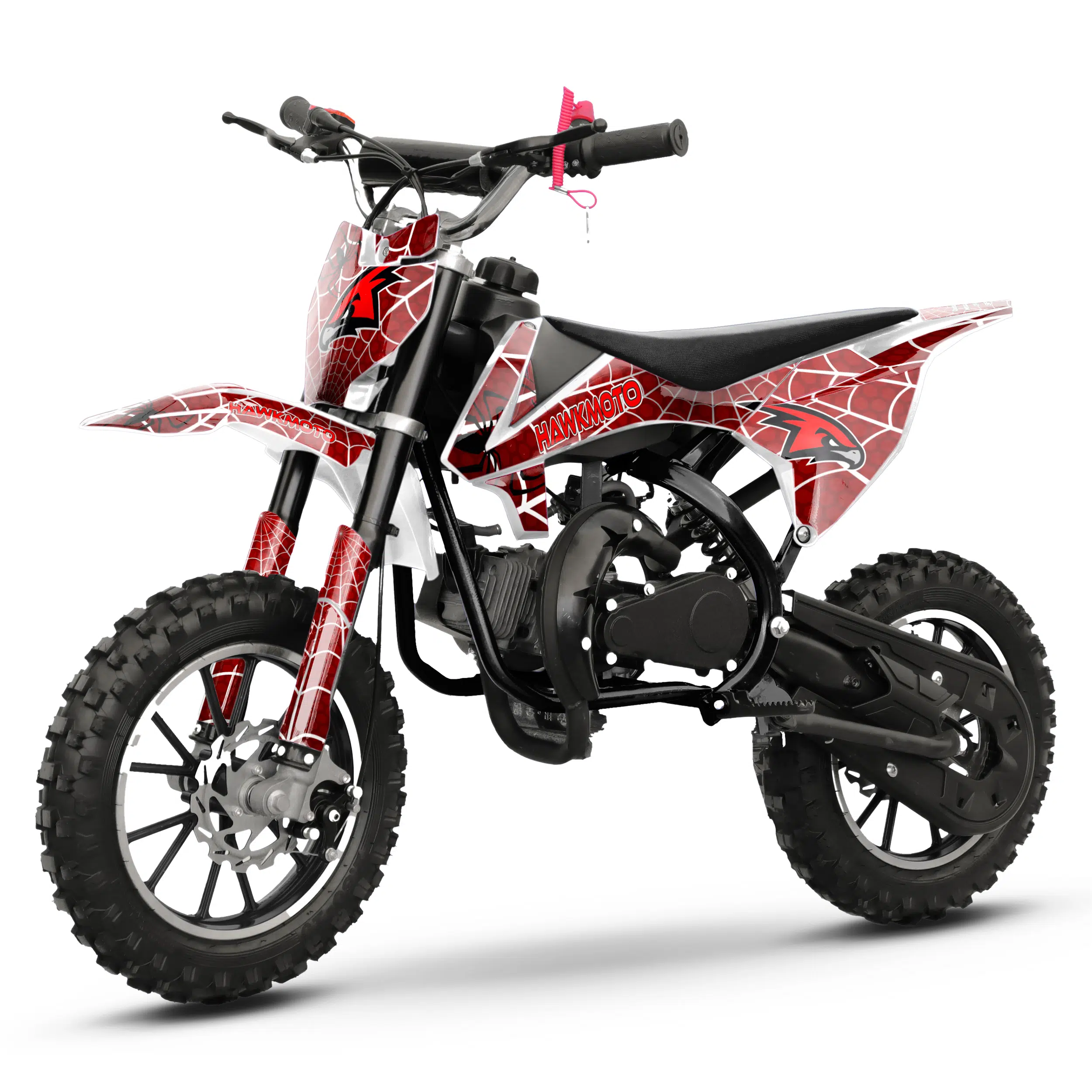 Hawkmoto Mayhem V3 50cc Kids Mini Dirt Bike White – Spider 1 Hawkmoto mayhem v3 50cc kids mini dirt bike white – spider